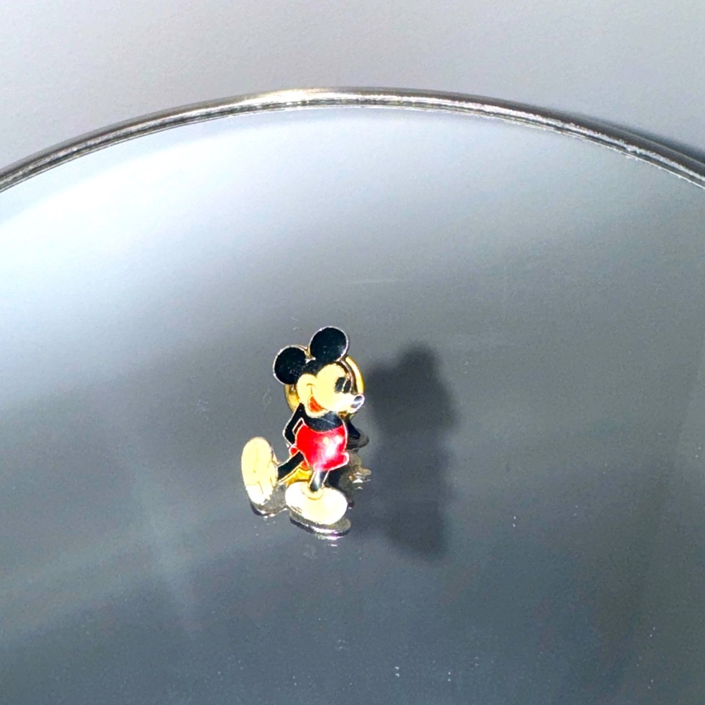 Vintage Micky Mouse Brooch Pin Gold Disney